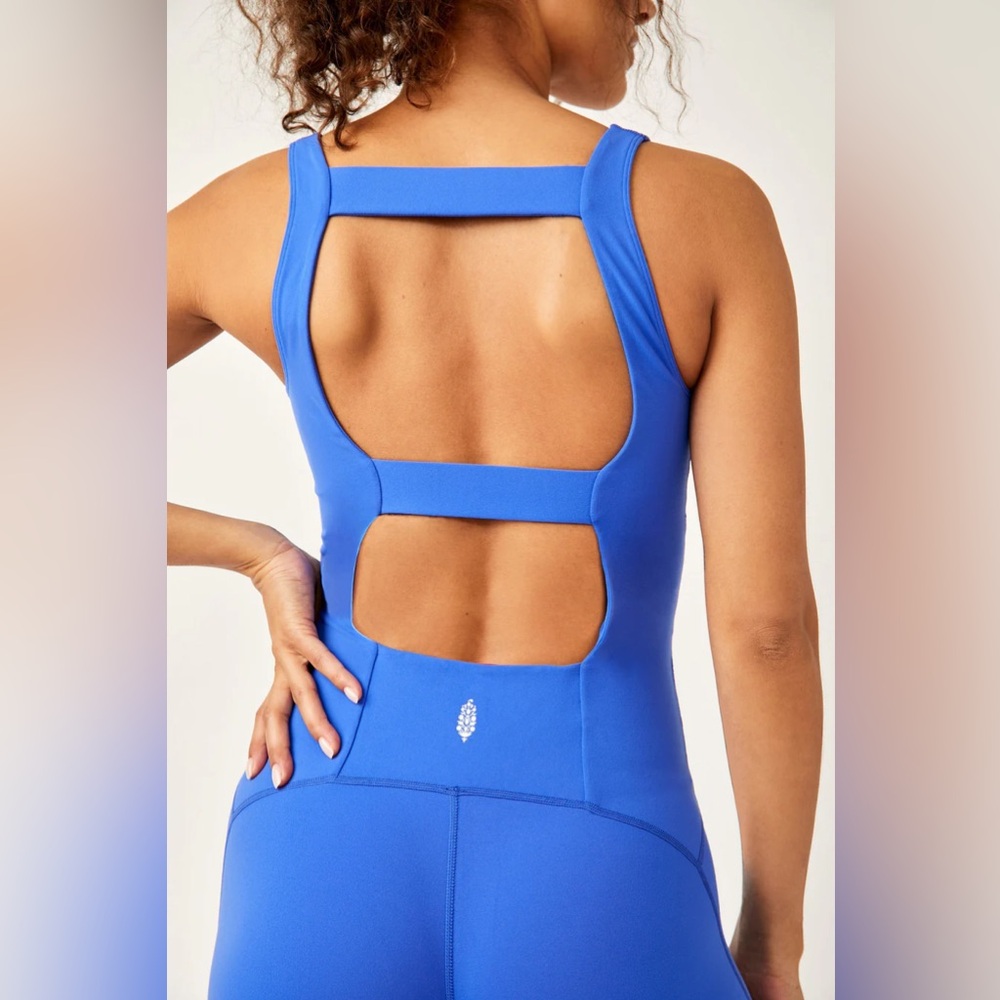 NWOT Free People FP Movement Never Better one piece Electric Cobalt Blue Large - Picture 7 of 13